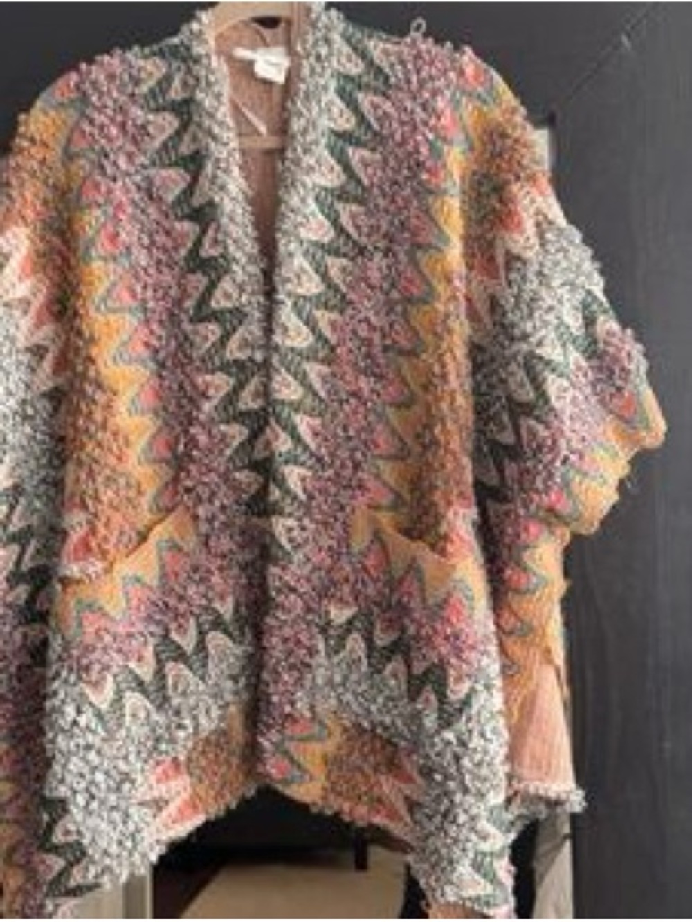 Anthropologie Akemi + Kin Textured Knit Poncho Cardigan Kimono Boho One Size